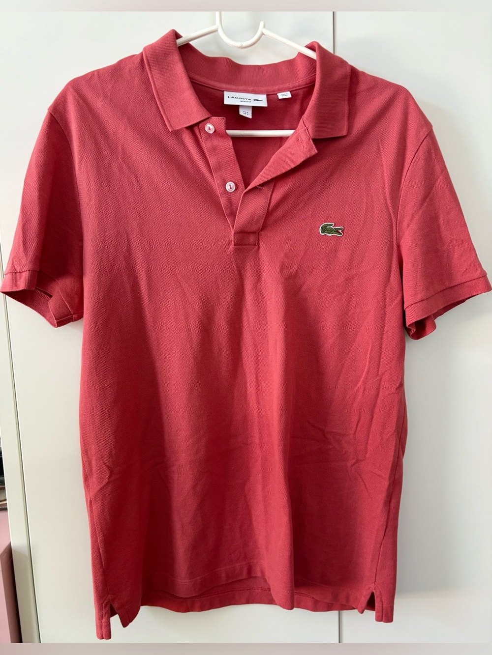LACOSTE Men's Polo TRIO in Navy, Coral & Black - Picture 3 of 10